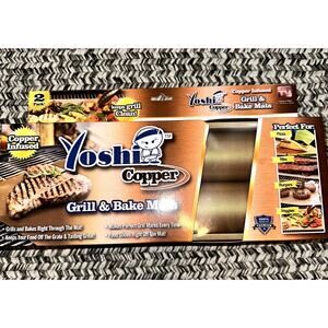Yoshi Copper Grill and Bake Mats (Set of 2)
